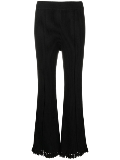 B+ab Tassel-cuffs High-waist Trousers In Black
