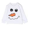 Stella Mccartney White Sweatshirt For Baby Boy With Snowman In White