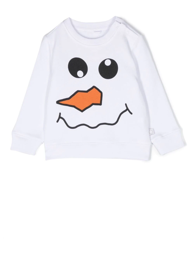 Stella Mccartney White Sweatshirt For Baby Boy With Snowman