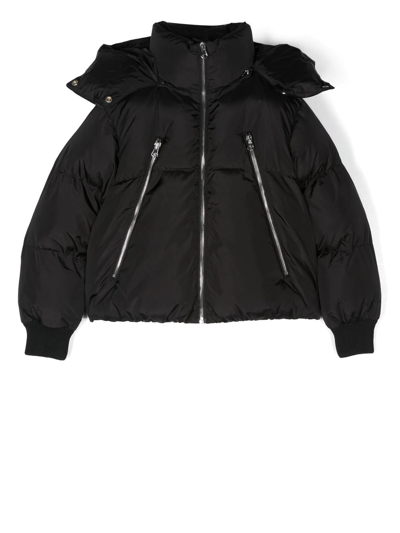 Mm6 Maison Margiela Padded Hooded Jacket In 黑色