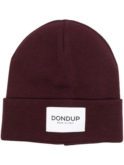Dondup Logo-patch Beanie Hat In 红色