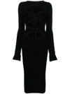 ANDREÄDAMO CUT-OUT RIBBED MIDI DRESS