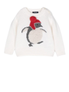 Il Gufo Patch-detail Crew Neck Jumper In 白色