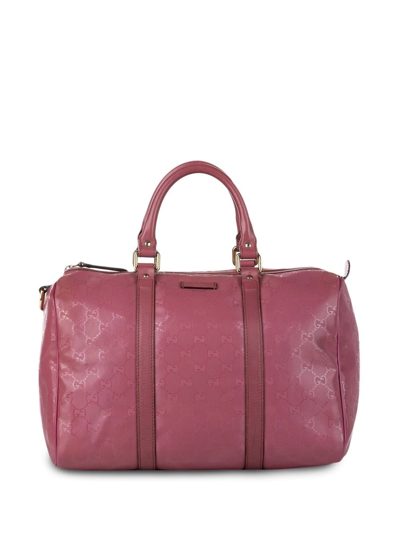 Pre-owned Gucci Gg Imprime Joy Boston Bag In Pink