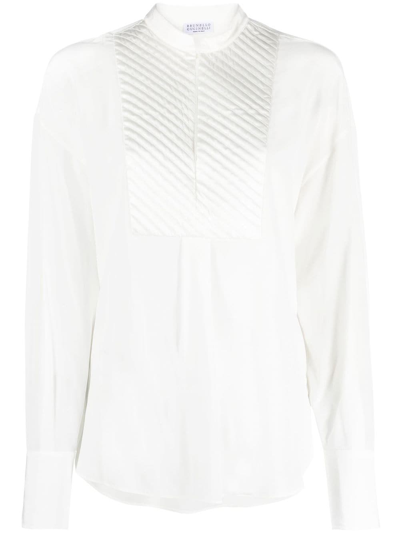 Brunello Cucinelli Long-sleeve Blouse In 白色