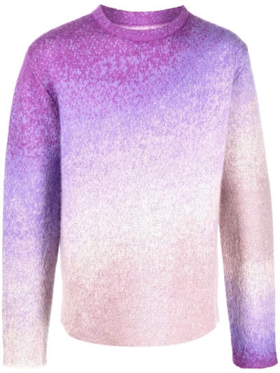 Erl Gradient-effect Crew Neck Jumper In Purple