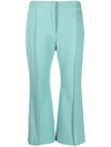 Jil Sander Cropped Mid-rise Trousers With Slit Pockets In 绿色
