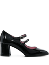 CAREL PARIS DOUBLE-STRAP MID-HEEL PUMPS