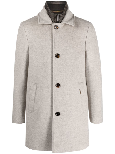 Moorer Quilted Single-breasted Coat In 中性色