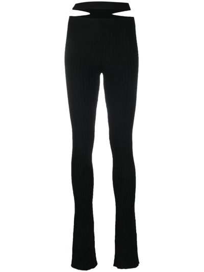 ANDREÄDAMO RIBBED-KNIT CUT-OUT TROUSERS