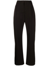 Jil Sander High-waisted Straight-leg Trousers In 褐色