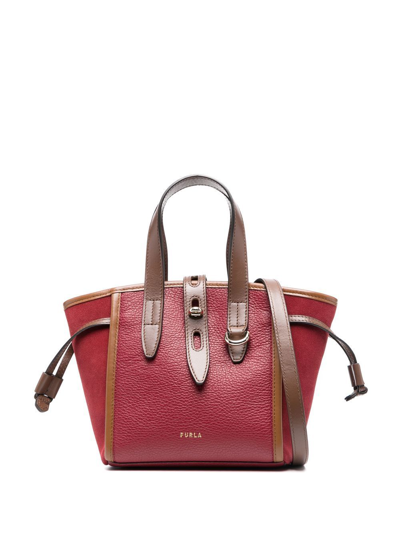 Furla Net Grained-leather Tote Bag In 红色
