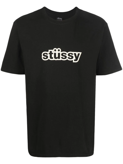 Stussy Logo Print T-shirt In Black