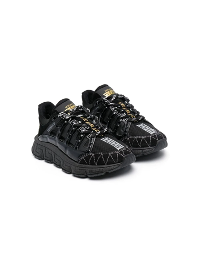 Versace Trigreca Low-top Sneakers In Nero