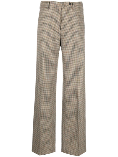 N°21 Check-print Wool Trousers In 中性色