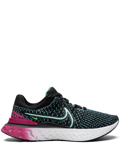 Nike React Infinity Run Flyknit 3 Sneakers In Dynamic Turquoise/black-multi In Dynamic Turquoise/pink/black