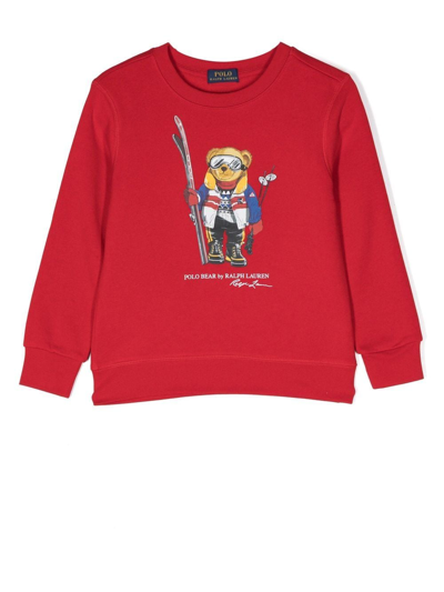 Ralph Lauren Polo Bear-print Sweatshirt In 红色