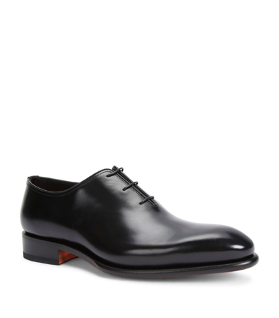 Santoni Leather Carter Oxford Shoes In Blue