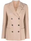 Brunello Cucinelli Double-breasted Button Blazer In Nude