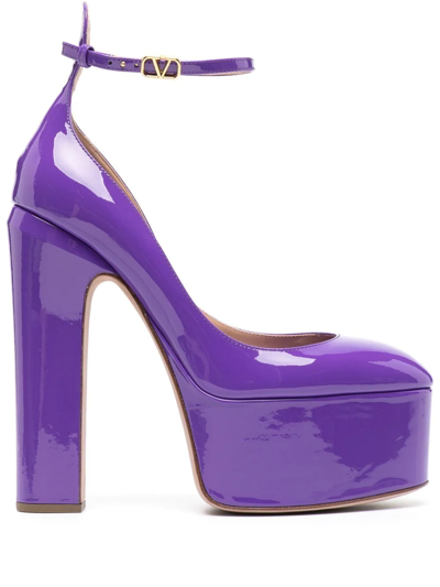 Valentino Garavani Go 155 Patent Platform Pump In Purple