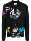 Marine Serre Graphic-print Long-sleeve Polo Shirt In Schwarz