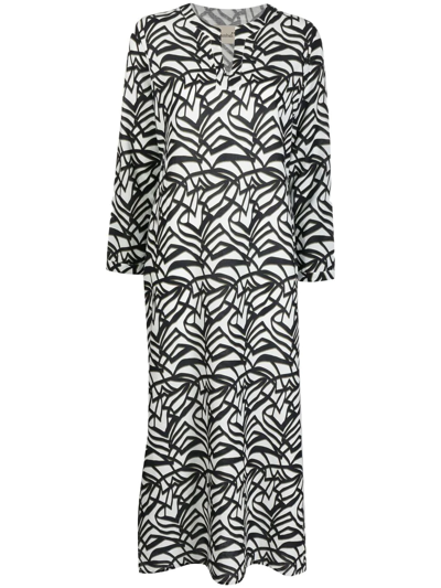 Bambah Geometric-pattern Print Midi Dress In Black