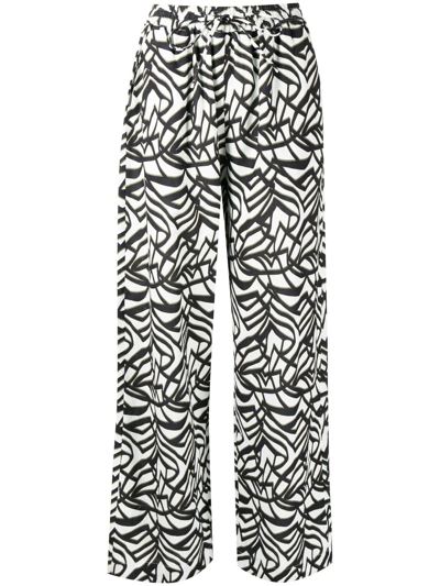 Bambah Geometric-print Wide-leg Trousers In Black