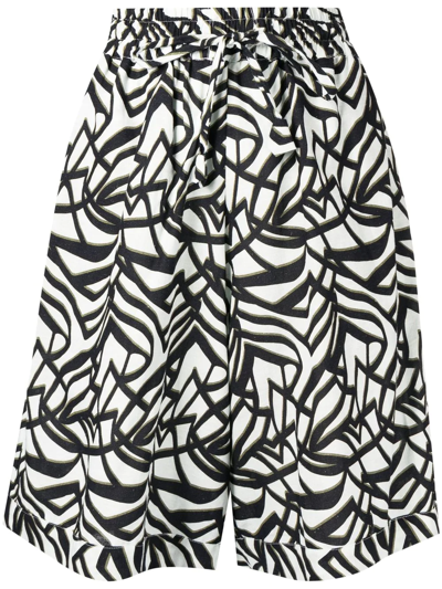 Bambah Geometric-print Bermuda Shorts In White