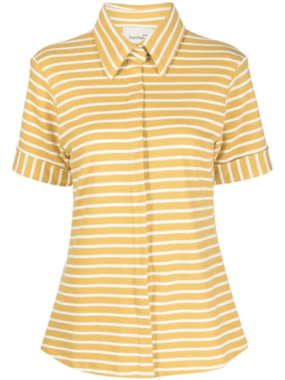 Bambah Striped Short-sleeved Cotton Shirt In Yellow