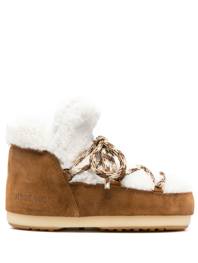 Moon Boot Mars Shearling Ankle Boots In Brown