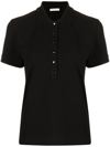 Moncler Logo-patch Cotton Polo Top In Black