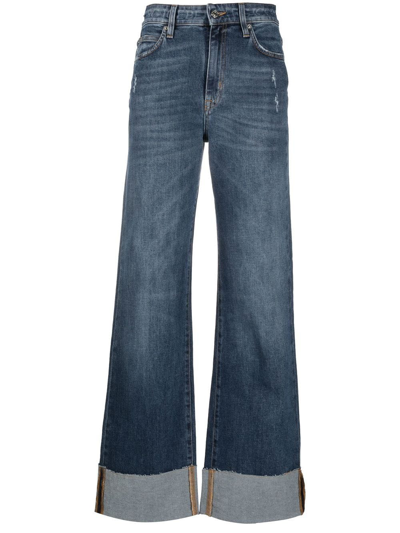 Iceberg Distressed Turn-up Jeans In Blue