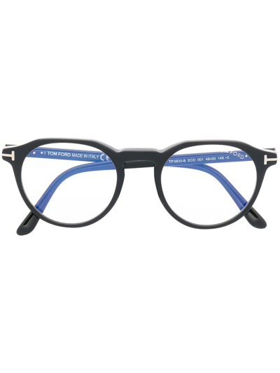 Tom Ford Ft5833b Round-frame Glasses In Schwarz