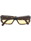 TOM FORD TINTED RECTANGLE-FRAME SUNGLASSES