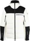 Moncler Colour-block Hooded Puffer Jacker In Weiss