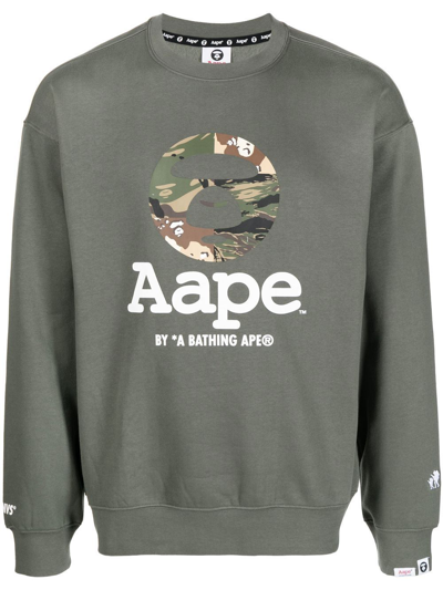 Aape By A Bathing Ape Logo-print Sweatshirt In Grün