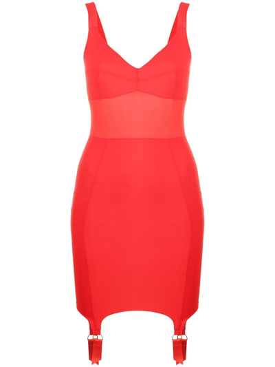 Murmur Bodycon Sweetheart Neckline Dress In Rot