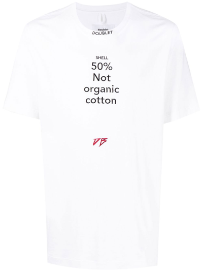 Doublet Logo-print Cotton T-shirt In Weiss