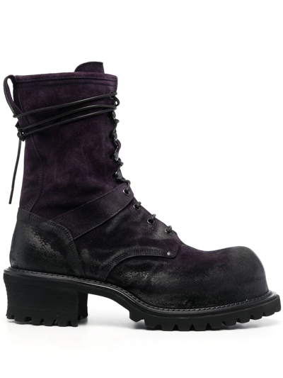 Premiata Lace-up Ankle Boots In Arsenio Plum