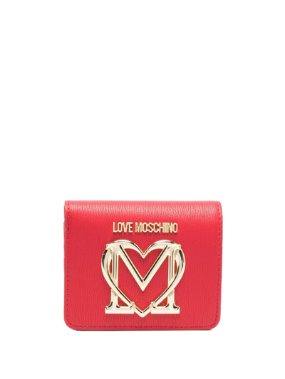 Love Moschino Logo-plaque Bi-fold Wallet In Red
