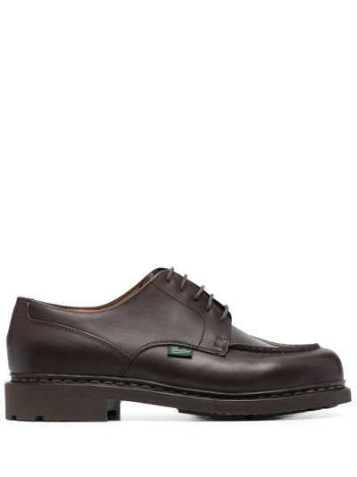 Paraboot Chambord Leather Derby Shoes In Braun