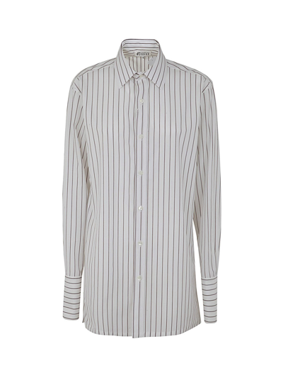 Maison Margiela Long-sleeve Pinstripe-pattern Shirt In Multi