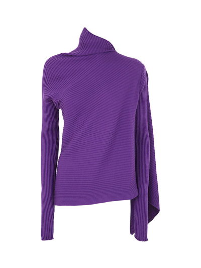 Marques' Almeida Patchwork Draped Merino Jumper - Women's - Merino In Purple