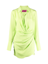 Gauge81 Naha Draped Mini Shirt Dress In Bright Green