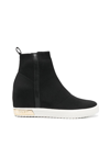 Dkny Cali Wedge Sneaker In Bgd Black Gold