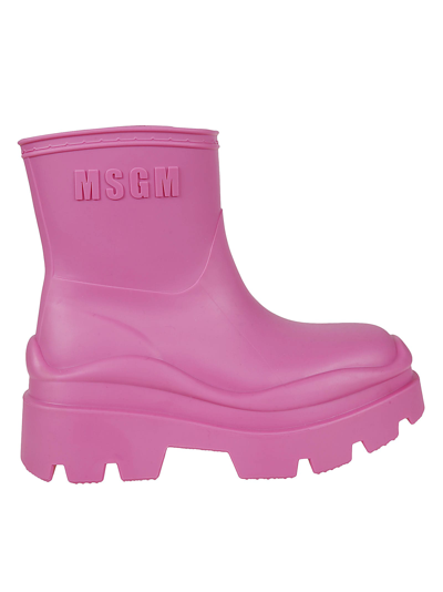 Msgm Ankle Boots In Pink