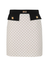 Elisabetta Franchi Bicolor Mini Skirt In Butter Black