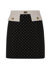 Elisabetta Franchi Micro Dots High-waisted Mini Skirt In Black Butter
