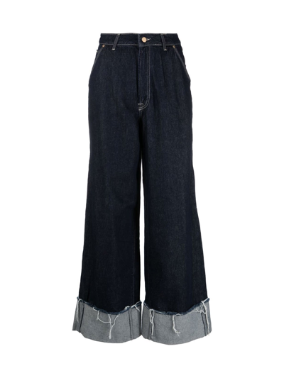 Essentiel Antwerp Straight 'merino Shearling Montgomery' In Dark Denim