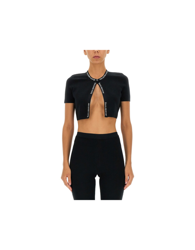 Tシャツ・カットソー ALEXANDER WANG JACQUARD TERRYCLOTH CROPPED T-SHIRT Alexander Wang T-shirts & Tops Crop Top With Jacquard Logo